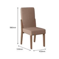 Conjunto Sala De Jantar 1,56 Com 06 Cadeiras Amêndoa 73B - 2