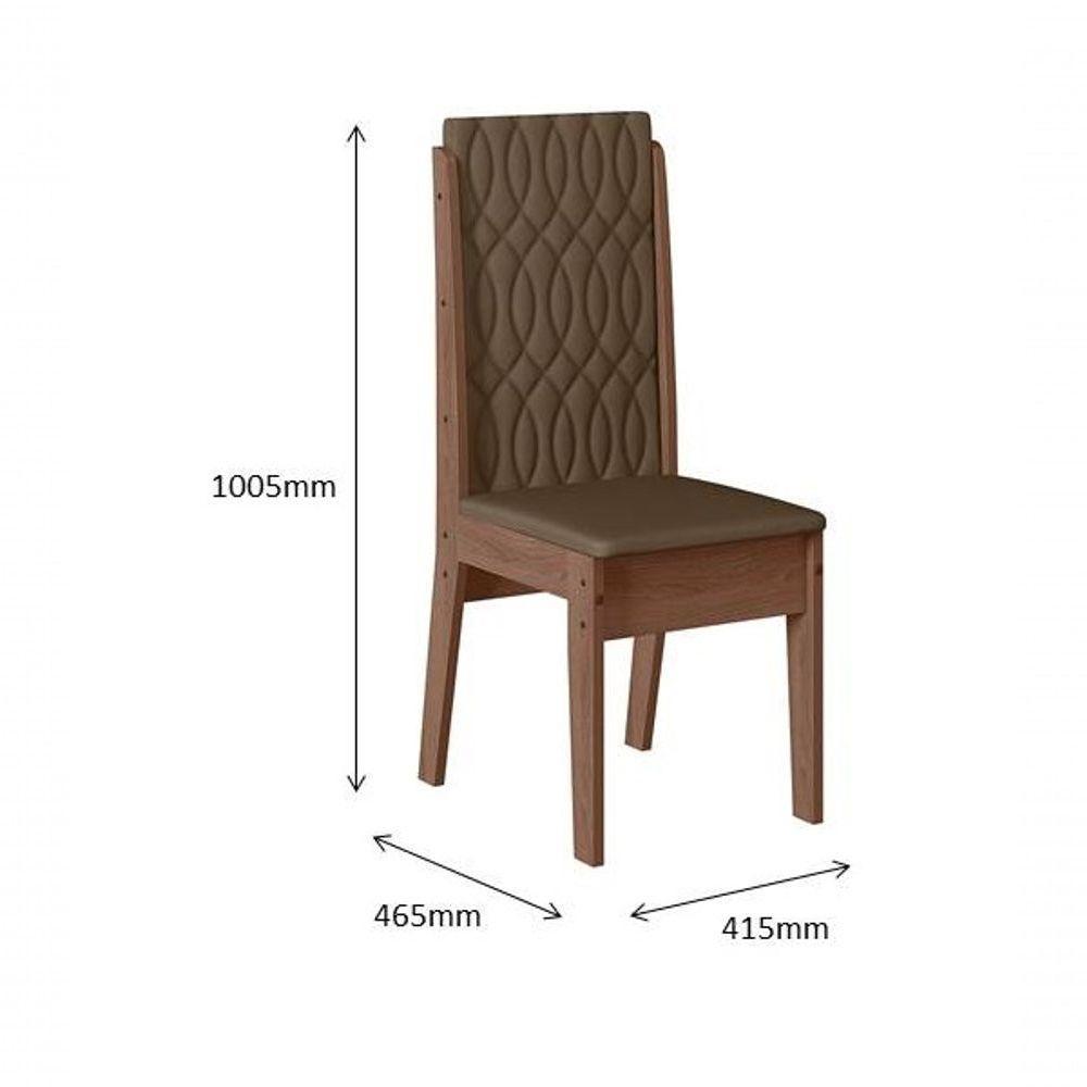Conjunto Sala De Jantar 0,90 Com 4 Cadeiras Amêndoa 04A - 3