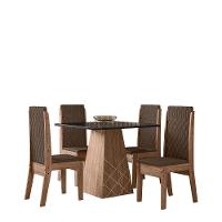 Conjunto Sala De Jantar 0,90 Com 4 Cadeiras Amêndoa 04A - 9