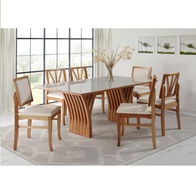 Conjunto De Sala De Jantar Yady 160 Vidro Champanhe
