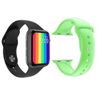 Kit 1 Smartwatch Preto + 1 Pulseira Silicone Verde Claro - 1