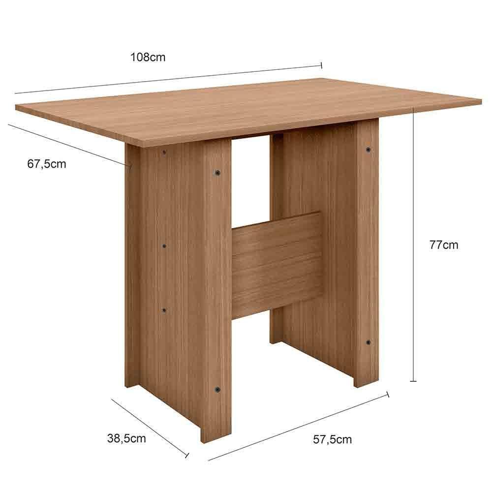 Conjunto Mesa Com 4 Cadeiras Milano Carvalho Com Preto - 2