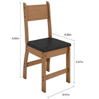 Conjunto Mesa Com 4 Cadeiras Milano Carvalho Com Preto - 4