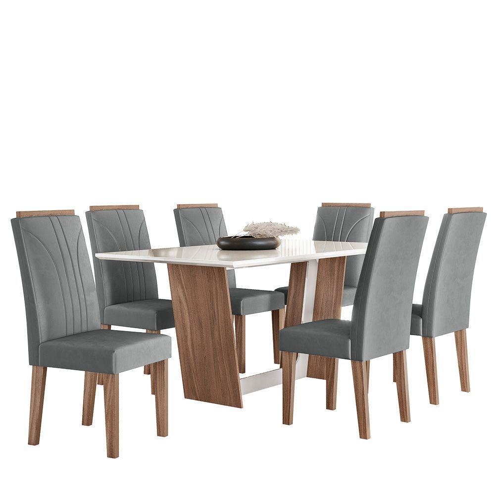 Conjunto Sala De Jantar 1,56 Com 6 Cadeiras Amêndoa 03A - 5