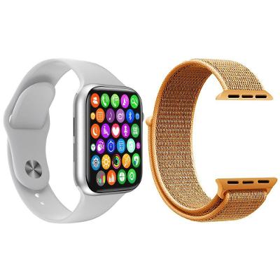 Kit 1 Smartwatch Branco + 1 Pulseira Extra Nylon Laranja