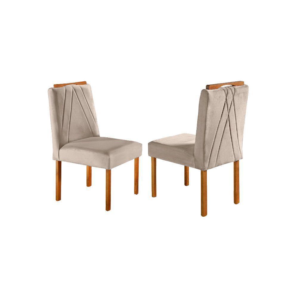 Conjunto Jantar Mesa E 6 Cadeiras Mel/Off White/ Bege Areia - 5