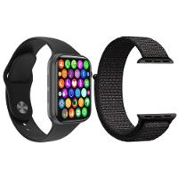 Kit 1 Smartwatch W34 S Preto + 1 Pulseira Extra Nylon Preto - 1