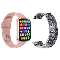 Kit 1 Smartwatch Rosa + 1 Pulseira Extra Milanese Camuflada - 1