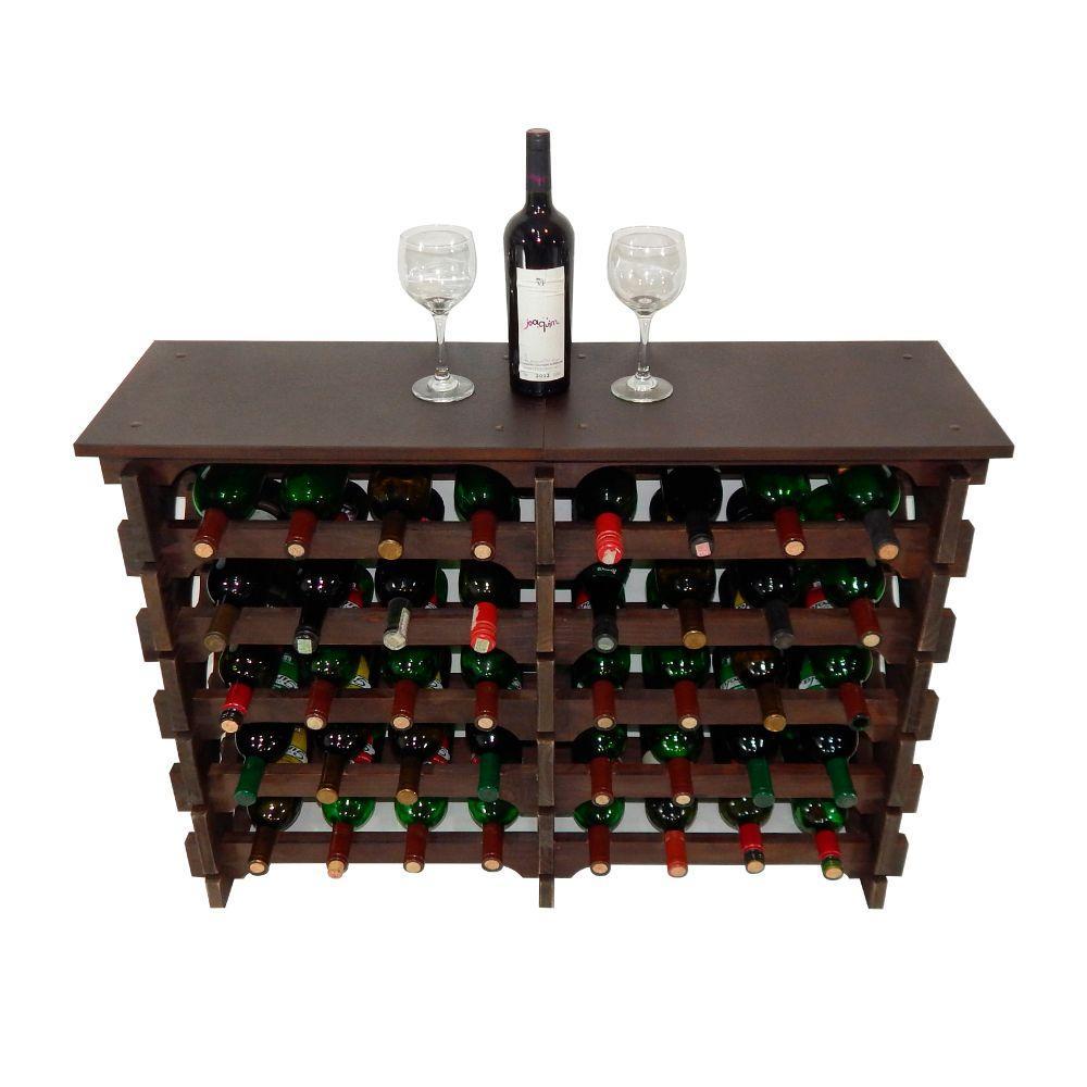 Adega Vinho Madeira 40 Garrafas Tipo Mesa Imbuia C08 - 2