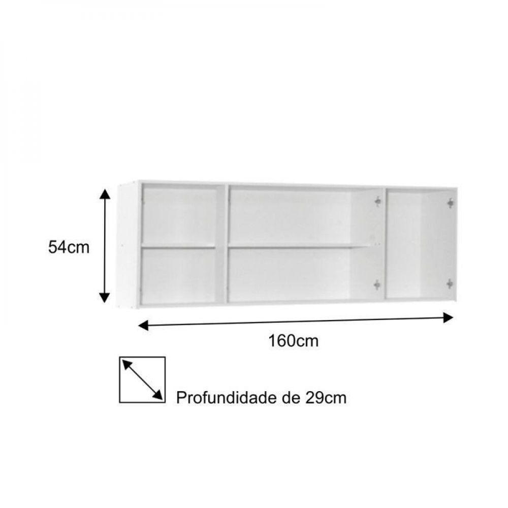 Kit 2 Armários Aéreos Panamá 4 Portas Lumil Móveis Branco - 4