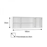 Kit 2 Armários Aéreos Panamá 4 Portas Lumil Móveis Branco