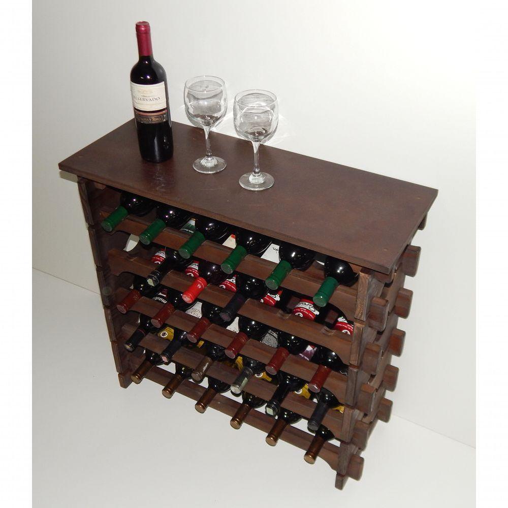 Adega Vinho Madeira 30 Garrafas Cor Imbuia C06 Cevey Adegas E Artesanatos - 2