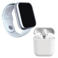 Kit 1 Smartwatch Branco + 1 Fone Bluetooth Inpods 12 Branco - 1