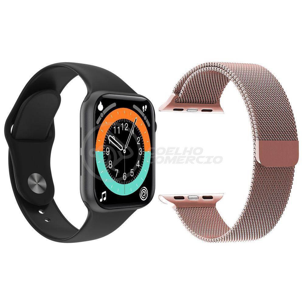Smartwatch X16 Preto + 1 Pulseira Extra Rosa - 1