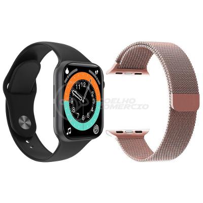 Smartwatch X16 Preto + 1 Pulseira Extra Rosa