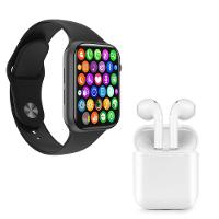 Kit 1 Smartwatch Preto + Fone I9S Tws Branco - 1