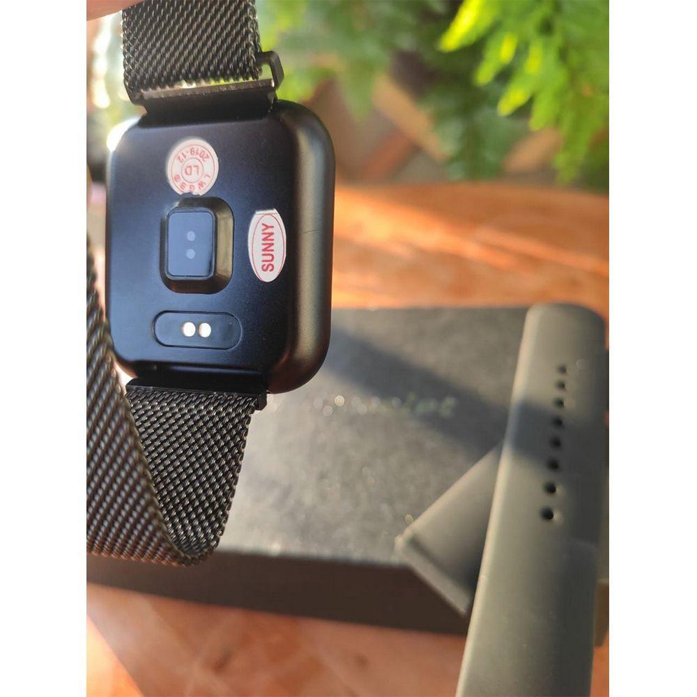 Kit Relógio Smartwatch Preto + 2 Pulseiras + Fone Bluetooth - 5