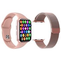 Kit 1 Smartwatch Iwo9 Lite Rosa + 1 Pulseira Extra Rosa - 1