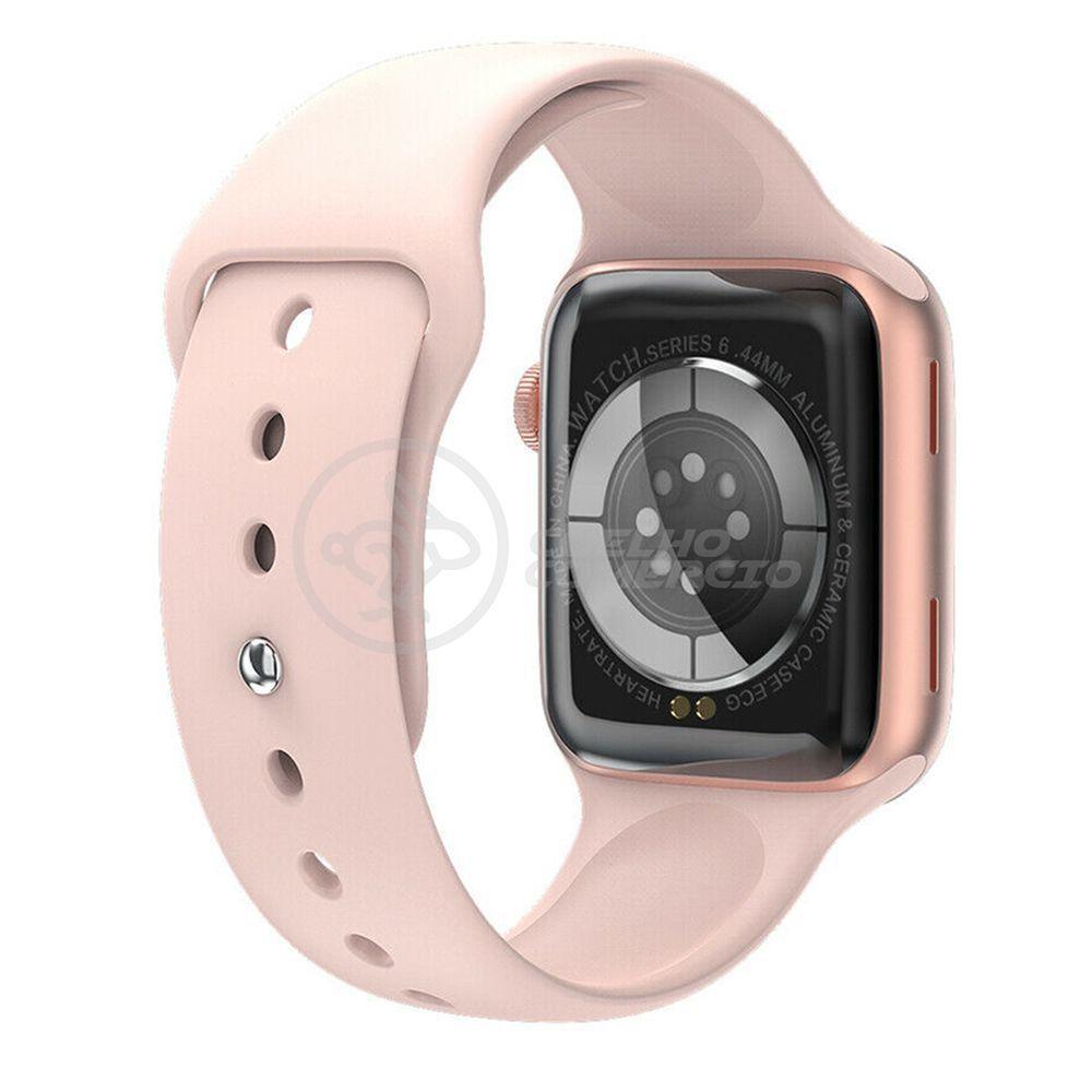 Smartwatch Hw22 Rosa Troca Pulseira Android Ios Cardíaco - 2