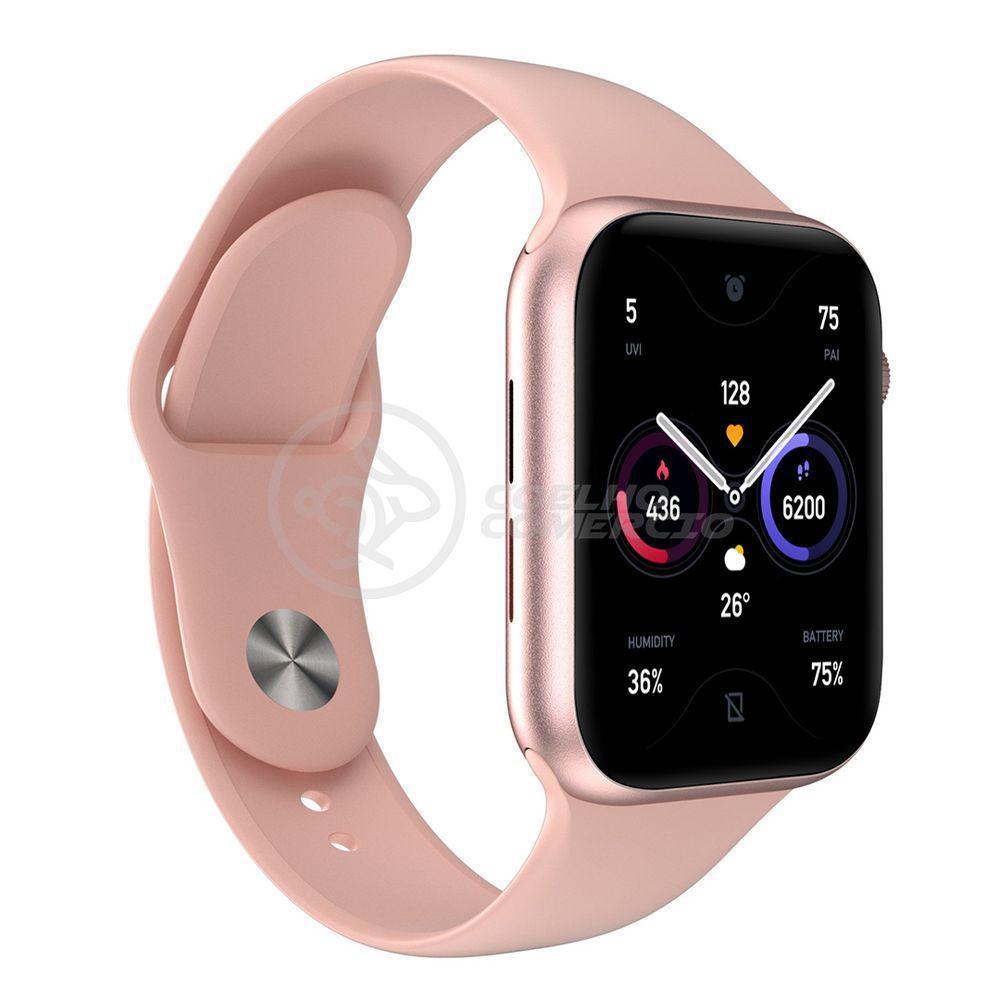 Smartwatch Hw22 Rosa Troca Pulseira Android Ios Cardíaco - 3