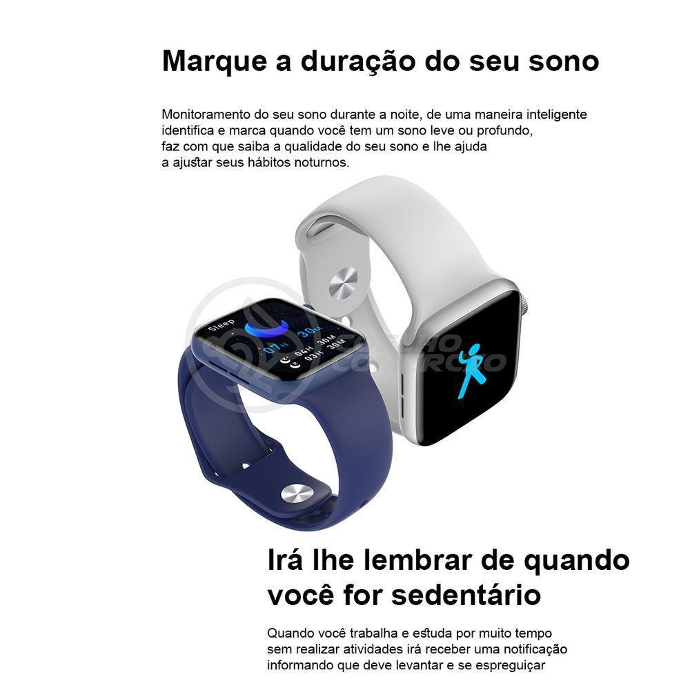 Smartwatch Hw22 Rosa Troca Pulseira Android Ios Cardíaco - 4