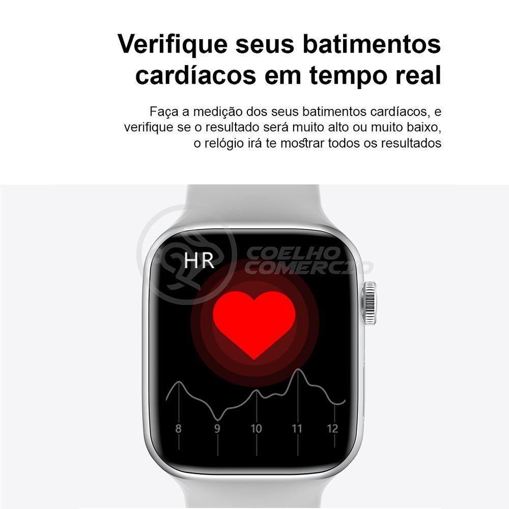 Smartwatch Hw22 Rosa Troca Pulseira Android Ios Cardíaco - 6