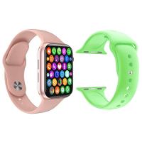 Kit 1 Smartwatch Iwo9 Lite Rosa + 1 Pulseira Extra Verde - 1