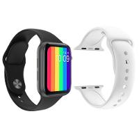 Kit 1 Relógio Smartwatch Iwo12 Preto + 1 Pulseira Branco - 1