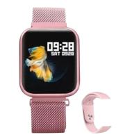 Relógio Rosa Smartwatch P70 + Pulseiras Silicone - 1