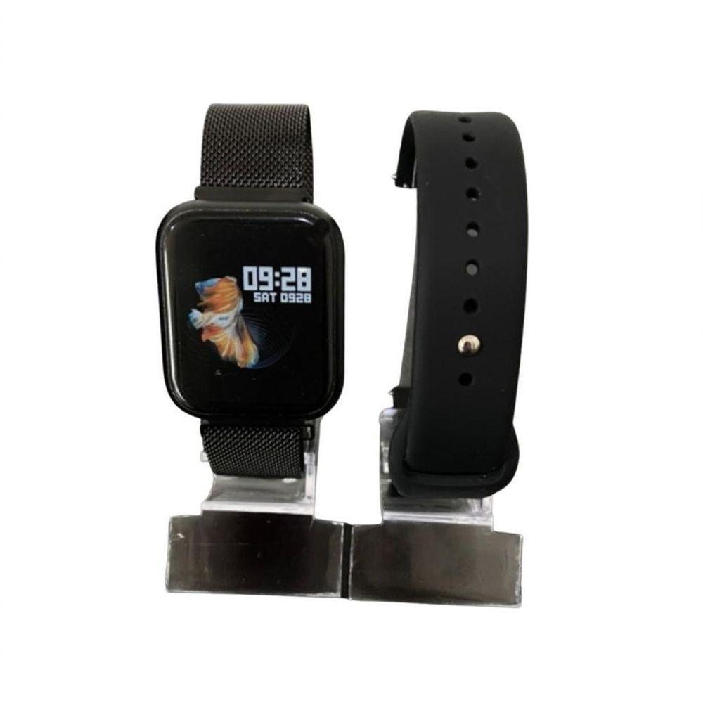 Relógio Smartwatch Com Duas Pulseiras P70 - Preto - 1