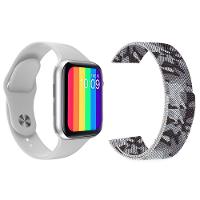 Kit 1 Relógio Smartwatch Iwo12 Branco + 1 Pulseira Camuflada - 1