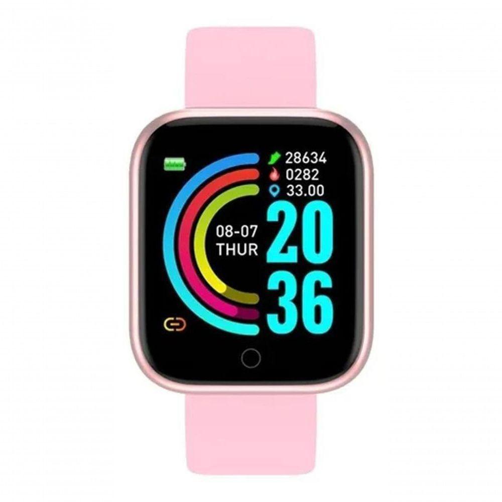 Relogio Inteligente Smartwatch D20 Bluetooth Rosa - 1