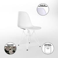 Mesa Industrial Jantar Retangular 137X90Cm Canela Base V Com 6 Cadeiras Brancas Ferro B Canela