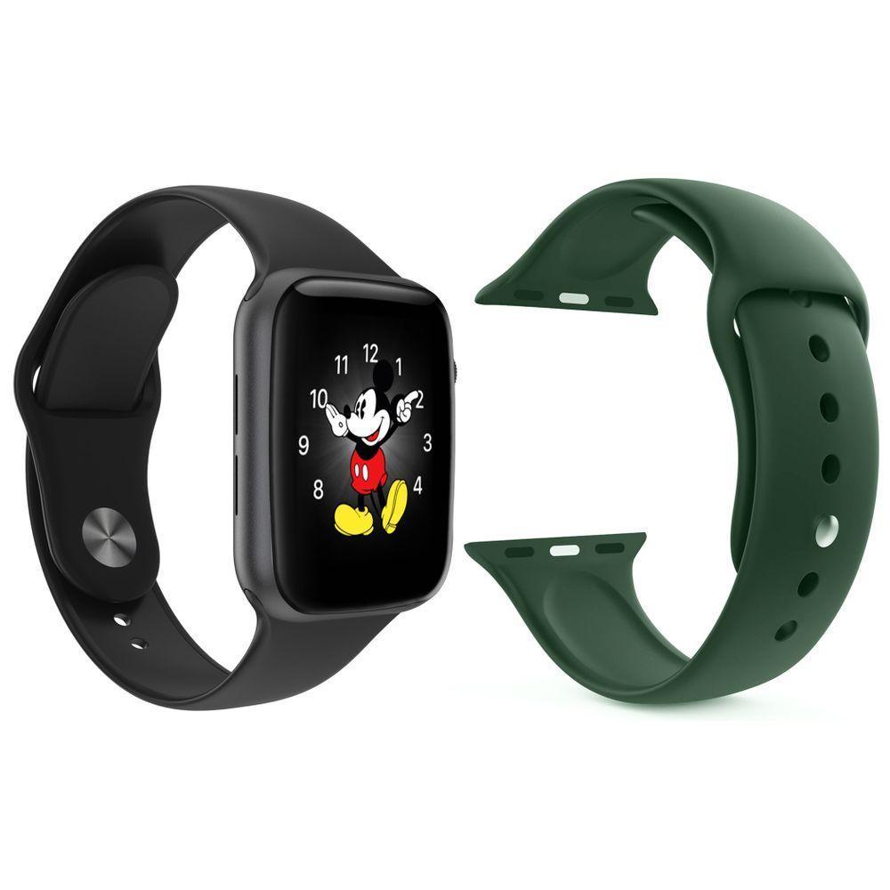 Kit 1 Smartwatch Ld5 Preto + 1 Pulseira Verde Escuro - 1