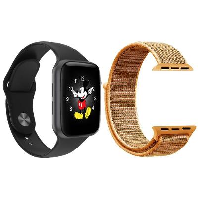 Kit 1 Smartwatch Ld5 Preto + 1 Pulseira Extra Nylon Laranja