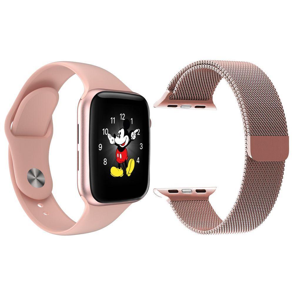 Kit 1 Smartwatch Ld5 Rosa + 1 Pulseira Extra Rosa - 1