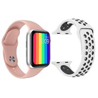 Kit 1 Smartwatch Rosa + 1 Pulseira Extra Branco E Preto - 1