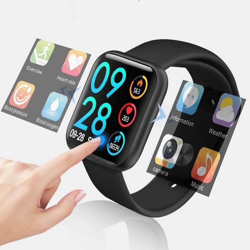 Relógio Smartwatch P70 Com 2 Pulseiras (Aço/Silicone) Pretas - 2