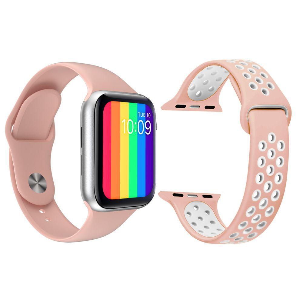 Kit 1 Smartwatch Rosa + 1 Pulseira Extra Sport Rosa - 1