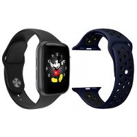 Kit 1 Smartwatch Preto + 1 Extra Azul E Preto - 1