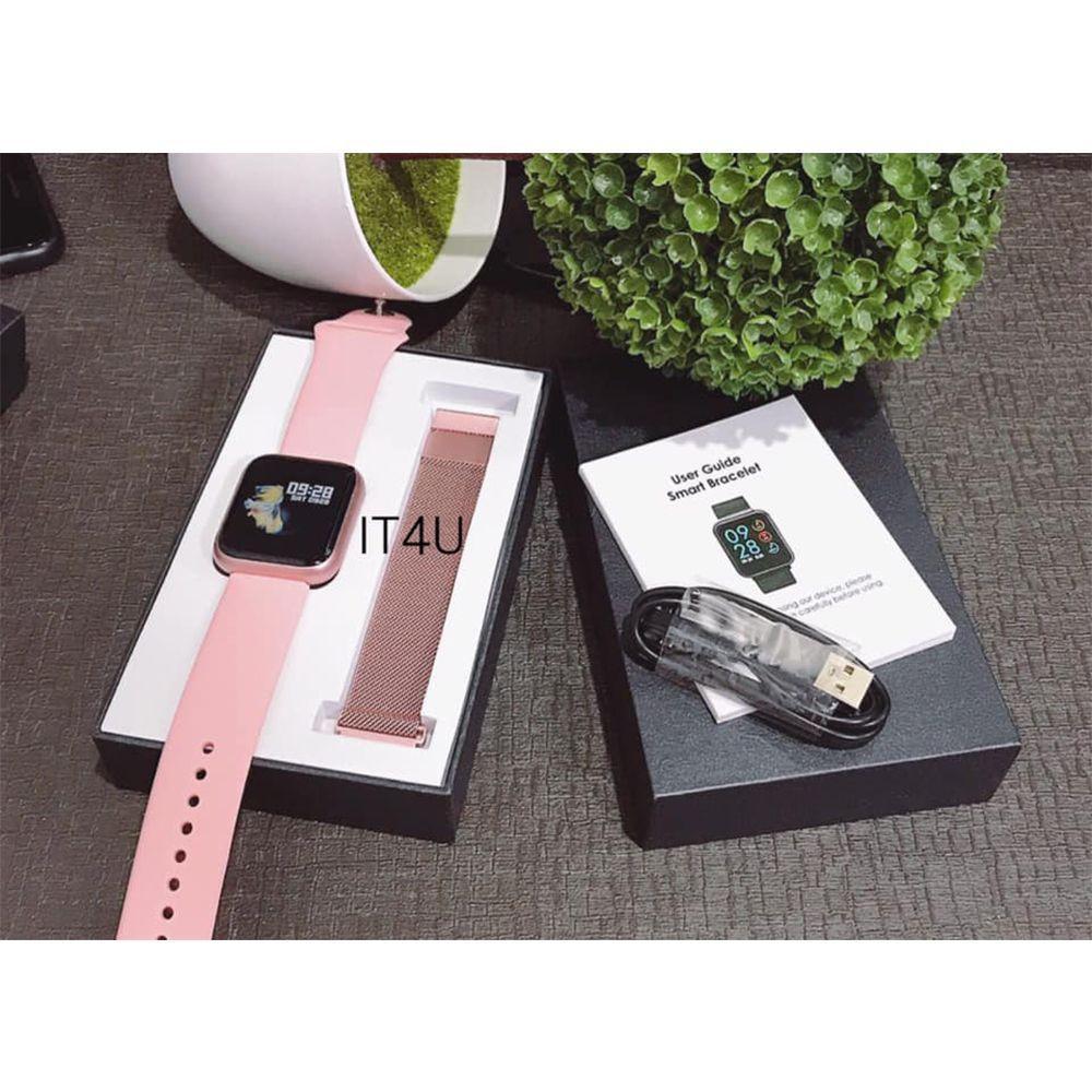Kit Relógio Smartwatch Rose + 2 Pulseiras + Fone Bluetooth - 1