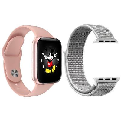Kit 1 Relógio Smartwatch Ld5 Rosa + 1 Pulseira Nylon Branco