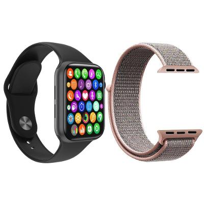 Kit 1 Smartwatch Preto + 1 Pulseira Extra Nylon Rosa