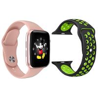 Kit 1 Relógio Smartwatch Ld5 Rosa + 1 Pulseira Preto E Verde - 1