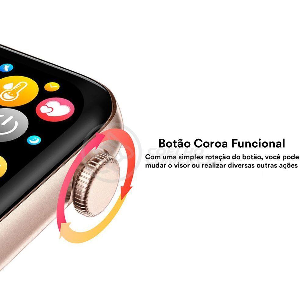 Smartwatch S88 Rosa Android Ios + 1 Pulseira Extra Rosa - 2