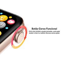 Smartwatch S88 Rosa Android Ios + 1 Pulseira Extra Rosa - 2