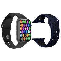 Kit 1 Smartwatch9 Lite Preto + 1 Extra Pulseira Azul E Preto - 1