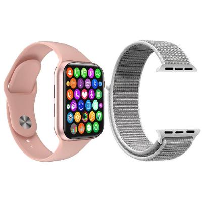 Kit 1 Relógio Smartwatch Iwo8 Lite Rosa + 1 Pulseira Branco