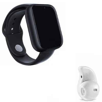 Kit 1 Smartwatch Z6 Preto + 1 Mini Fone Bluetooth Branco
