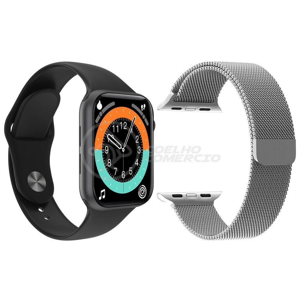 Smartwatch X16 Preto + 1 Pulseira Extra Prata - 1
